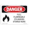 Signmission Safety Sign, OSHA Danger, 7" Height, 10" Width, Full Flammable Cylinders Stored Here, Landscape OS-DS-D-710-L-2051 - alternate 1